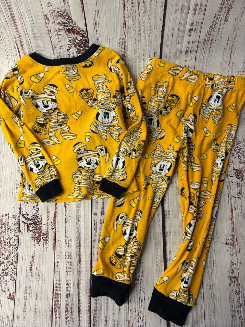 Disney Yellow Mummy Mickey Halloween Pajama Set